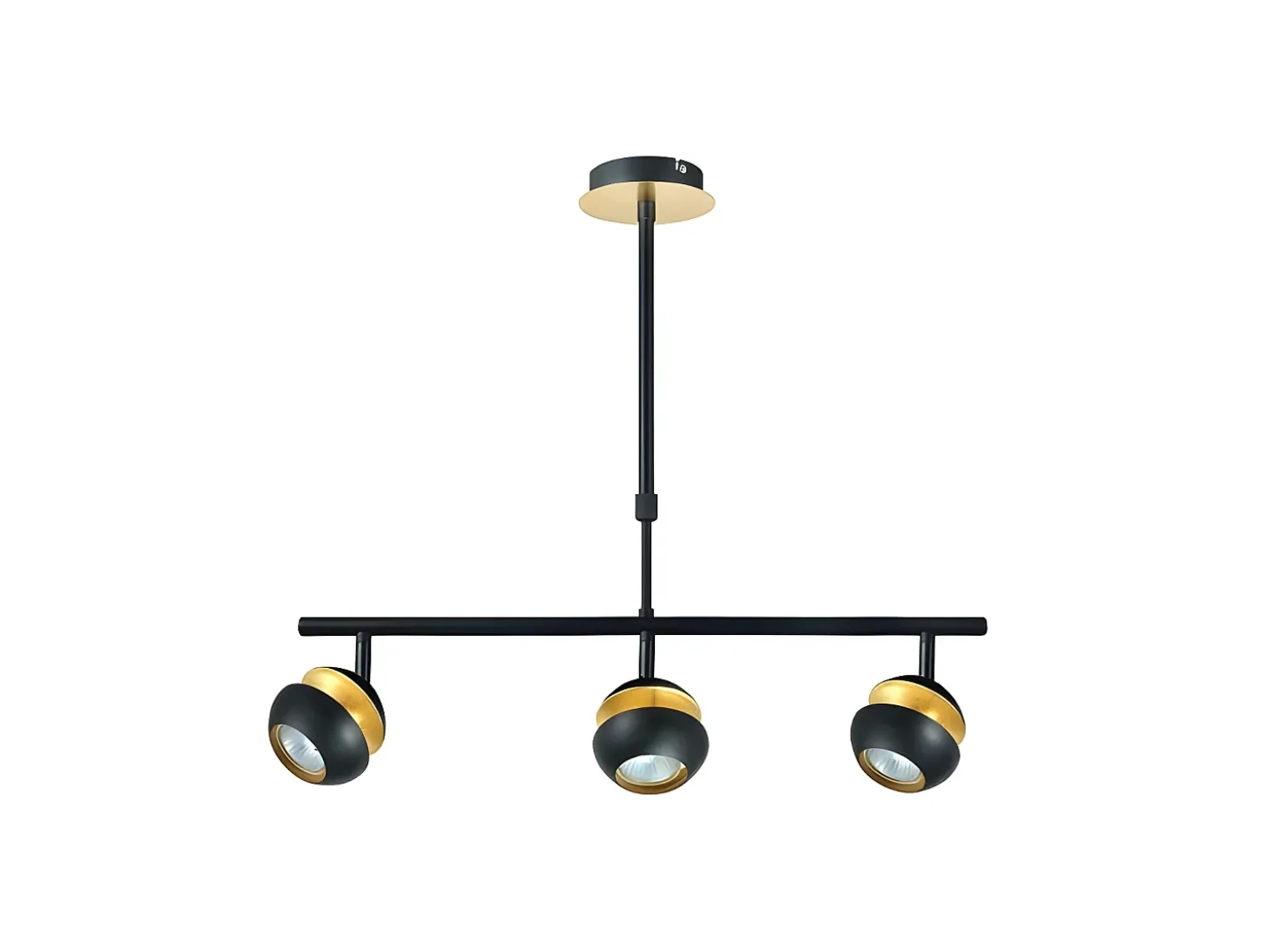 Colgante Lineal De 3 Focos Beethoven Negro/oro