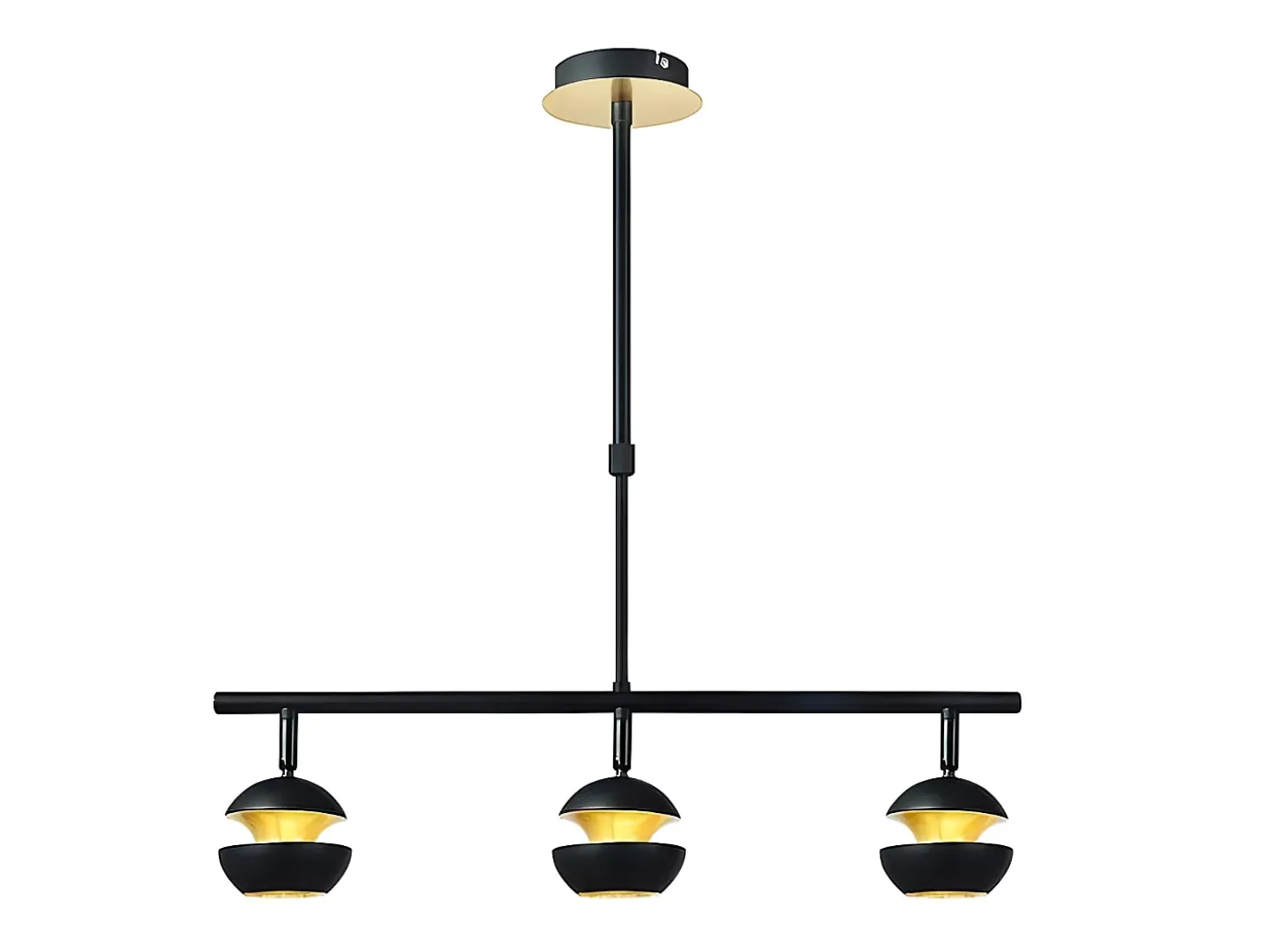 Colgante Lineal De 3 Focos Beethoven Negro/oro