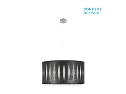 Colgante Madera Negra/cromo Modelo Alexandra