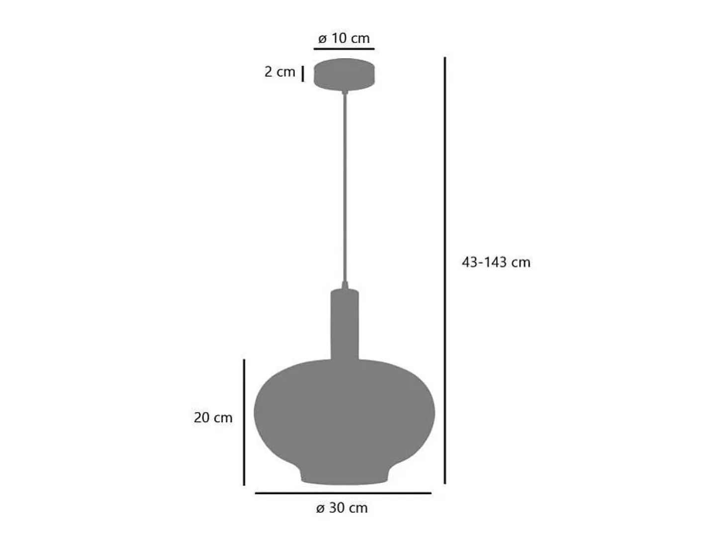 Colgante modelo Pataias acabado cristal negro/fumé, 43cm(alto) 30cm(ancho) 30cm(fondo)