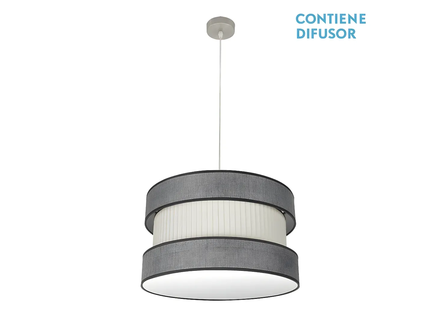 Colgante Niquel/gris-beis Modelo Home 2luces Regulable