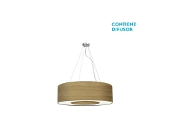 Colgante Pequeño Modelo Haiti 4 Luces Cromo/madera Clara