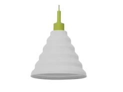 Colgante Pirámide silicona acabado blanco con verde 31 cm(alto) 25 cm(ancho) 25 cm(fondo