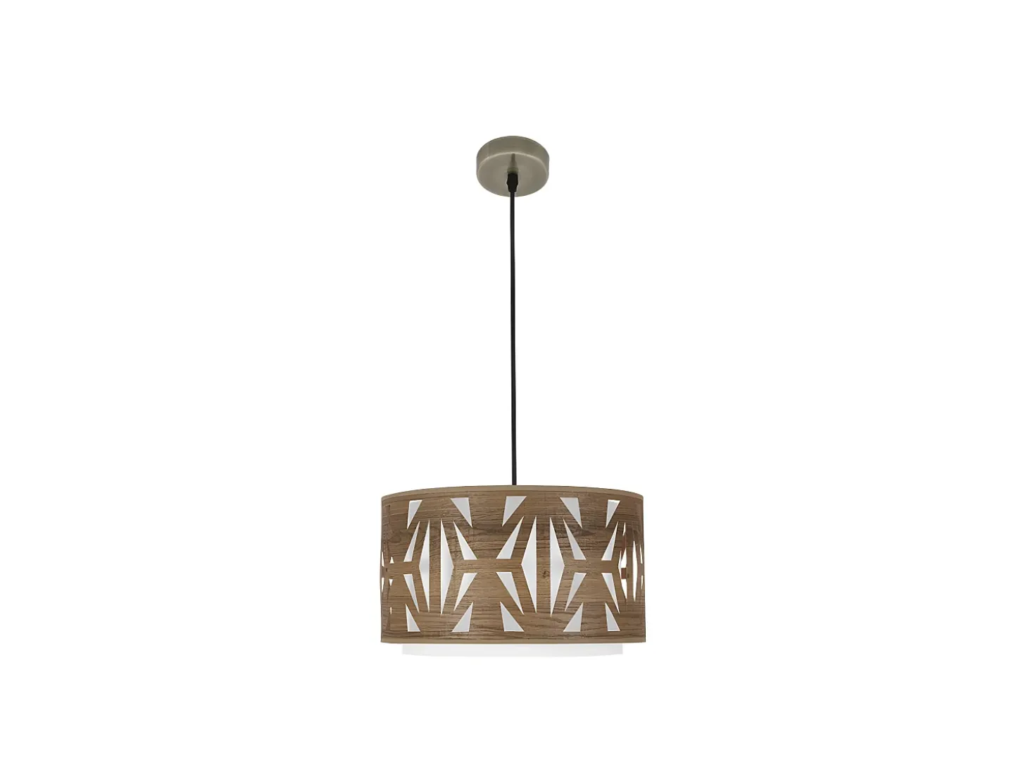 Colgante Regulable Modelo Katerina 1xe27 Cuero/madera Oscura