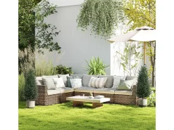 Conjunto de 2 cipreses artificiales realistas con tutores, plástico verde (33x33x100cm)