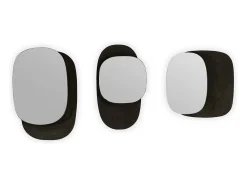 Conjunto de 3 espejos de pared de madera negros VINCY