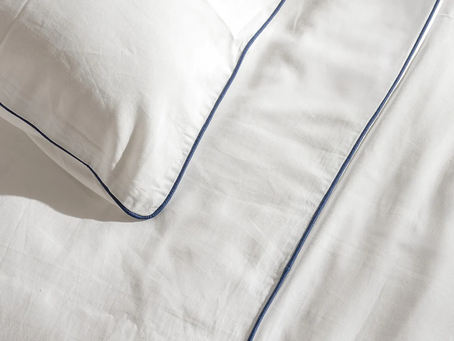 Conjunto de cama de percal 80 hilos/ cm² - Funda 220 x 240 cm + 2 fundas de almohada - Blanco - AGAMI
