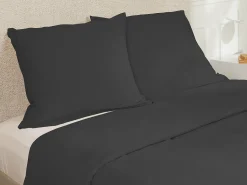 Conjunto de cama de satén 108 hilos/ cm² - Funda 220 x 240 cm + 2 fundas de almohada 63 x 63 cm - Gris - TALORA
