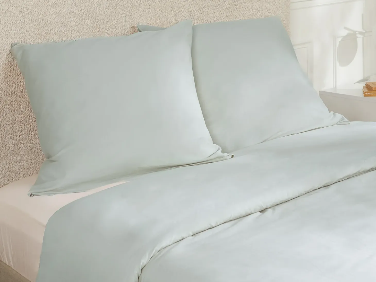 Conjunto de cama de satén 108 hilos/cm² - Funda nórdica 220 x 240 cm + 2 fundas de almohada 63 x 63 cm - Beige - TALORA de PALACIO