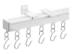 Conjunto de Rieles SucceBuy 270cm con Ganchos, Blanco, Sistema Corredizo para Cortinas, Montaje en Techo/en Pared para Salón, Dormitorio
