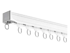 Conjunto de Rieles SucceBuy 270cm con Ganchos, Blanco, Sistema Corredizo para Cortinas, Montaje en Techo/en Pared para Salón, Dormitorio