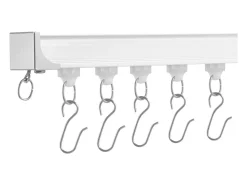 Conjunto de Rieles SucceBuy 270cm con Ganchos, Blanco, Sistema Corredizo para Cortinas, Montaje en Techo/en Pared para Salón, Dormitorio