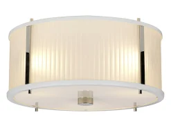 Corona Cylindrical 3 Light Pendel, Vit polerad nickel