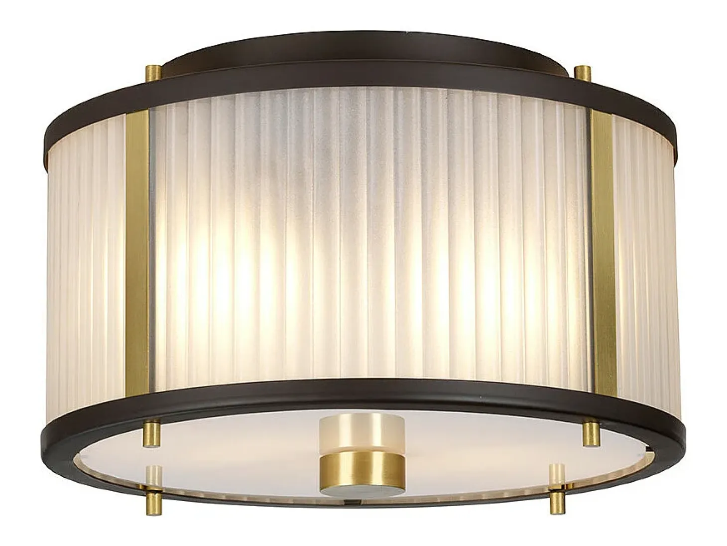 Corona Cylindrical 2 Light Pendel, Museum Brons, Frostat Glas