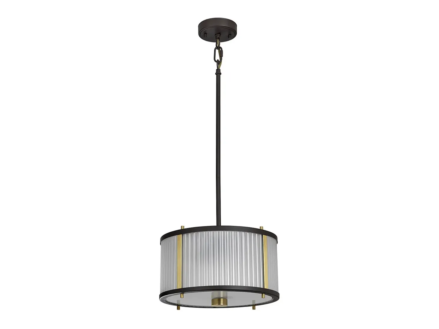 Corona Cylindrical 2 Light Pendel, Museum Brons, Frostat Glas