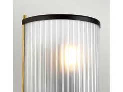 Corona Flush 1 ljus vägglampa, museumsbrons, frostat glas