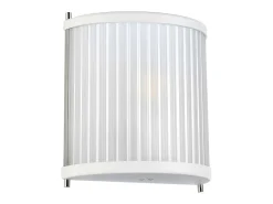 Corona Flush 1 ljus vägglampa, vit polerad nickel, frostat glas