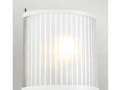Corona Flush 1 ljus vägglampa, vit polerad nickel, frostat glas