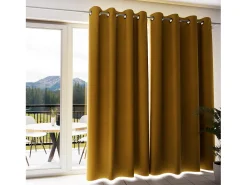 Cortina con ojales aislante y 100% opaca 135x300 cm mostaza ECLIPSE, por Soleil d'ocre