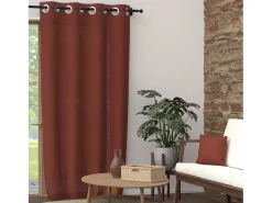 Cortina con ojales de algodón puro 135x250 cm PANAMA Ladrillo