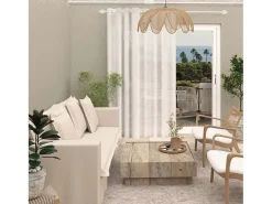 Cortina con ojales especial para ventanal 280x250 cm CELIA blanco, por Soleil d'Ocre