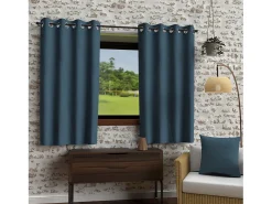 Cortina con ojales lavados de microfibra 135x180 cm BOHEME azul
