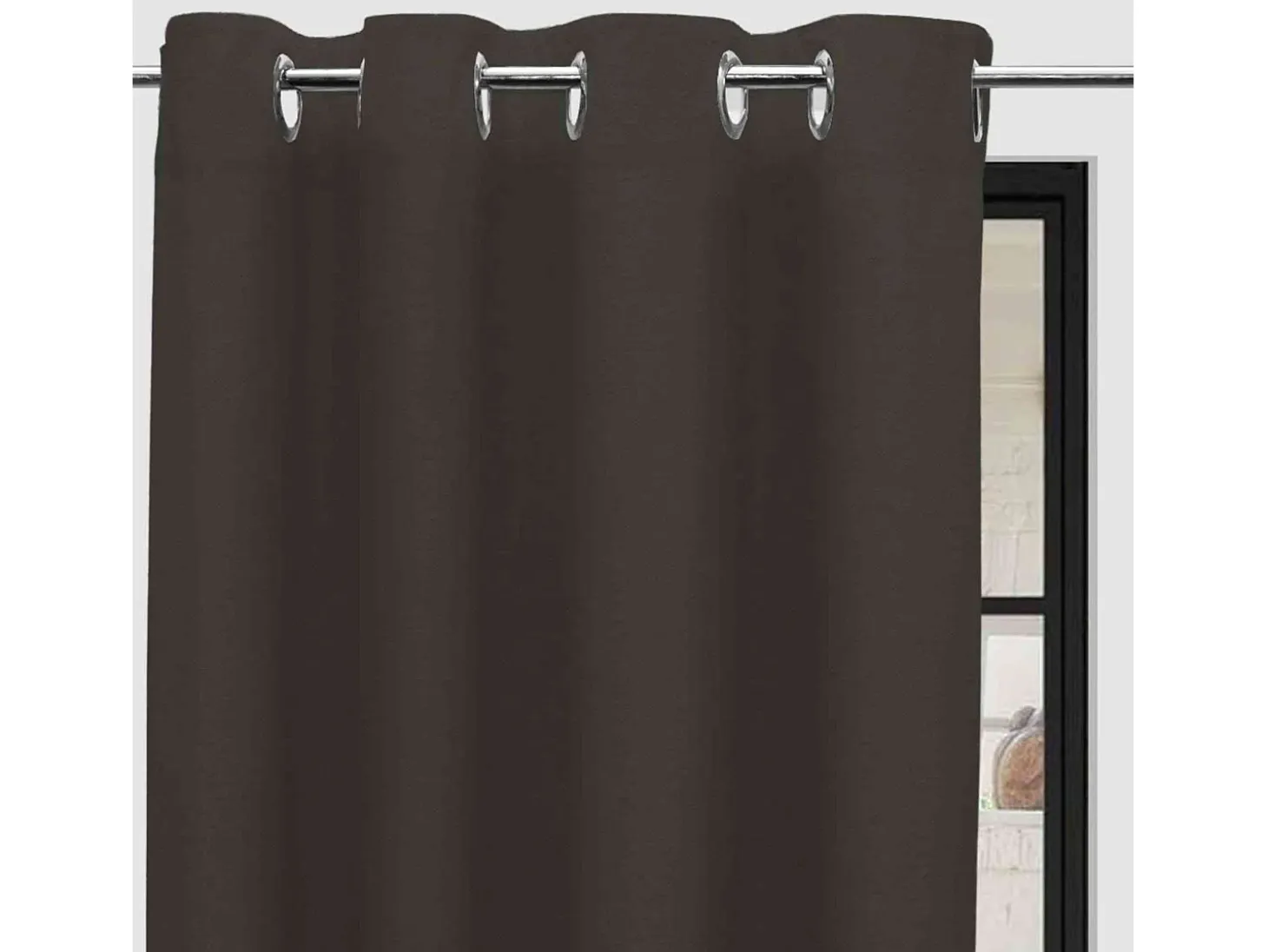 Cortina con ojales puro algodón 135x250 cm PANAMA taupe