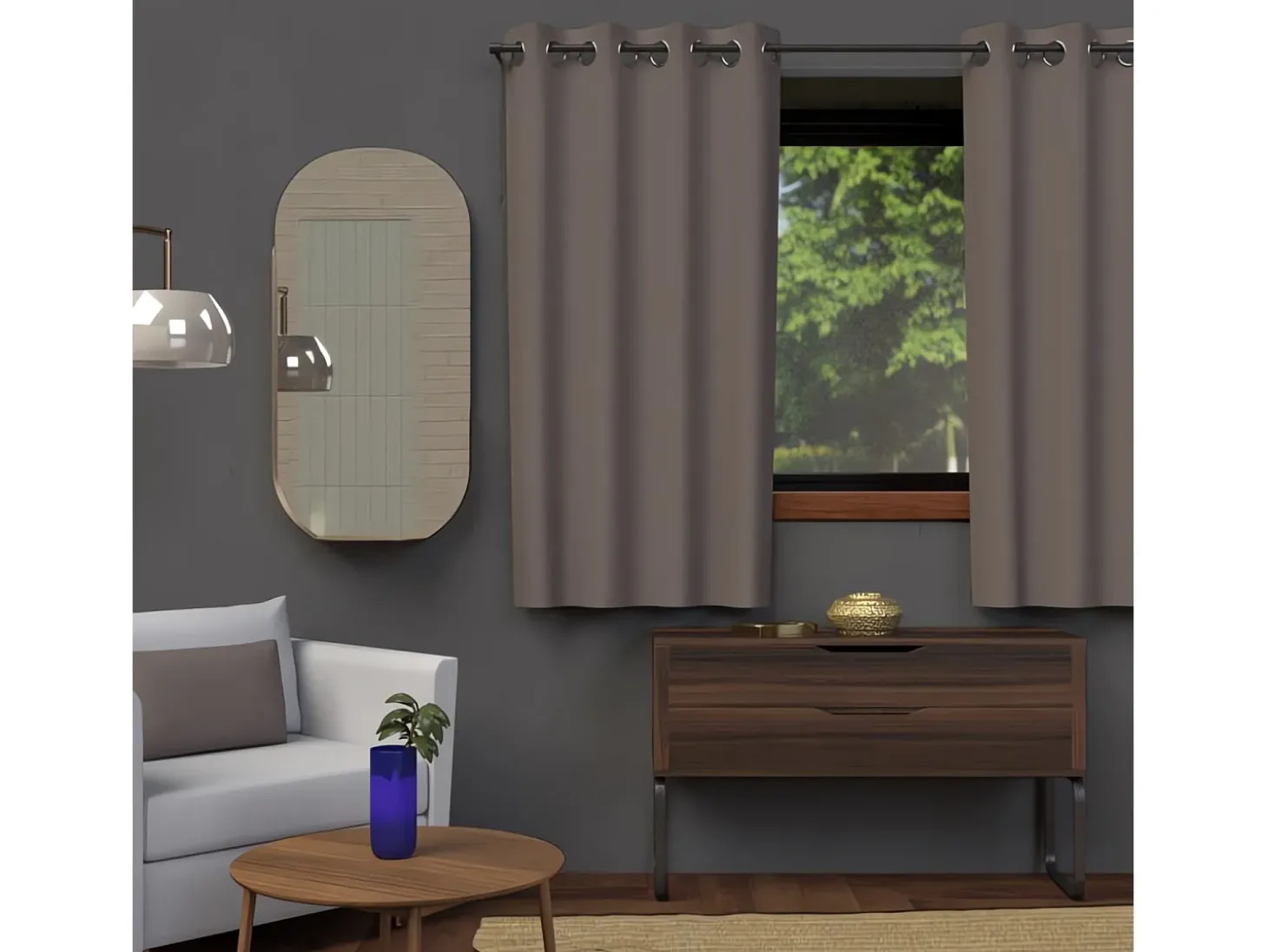 Cortina con ojales 135x180 cm BLACKOUT moka