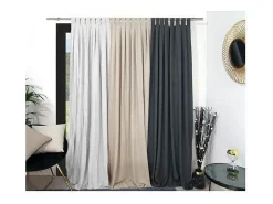 Cortina con patas de microfibra lavada 135x250 cm BOHEME blanco