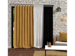 Cortina con patas lavadas de microfibra 135X250 cm mostaza BOHEME