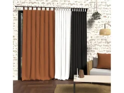 Cortina con patas lavadas de microfibra 135x250 cm BOHEME terra