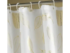 Cortina de ducha con ganchos Joya Golden Leaves 180 x 200 cm