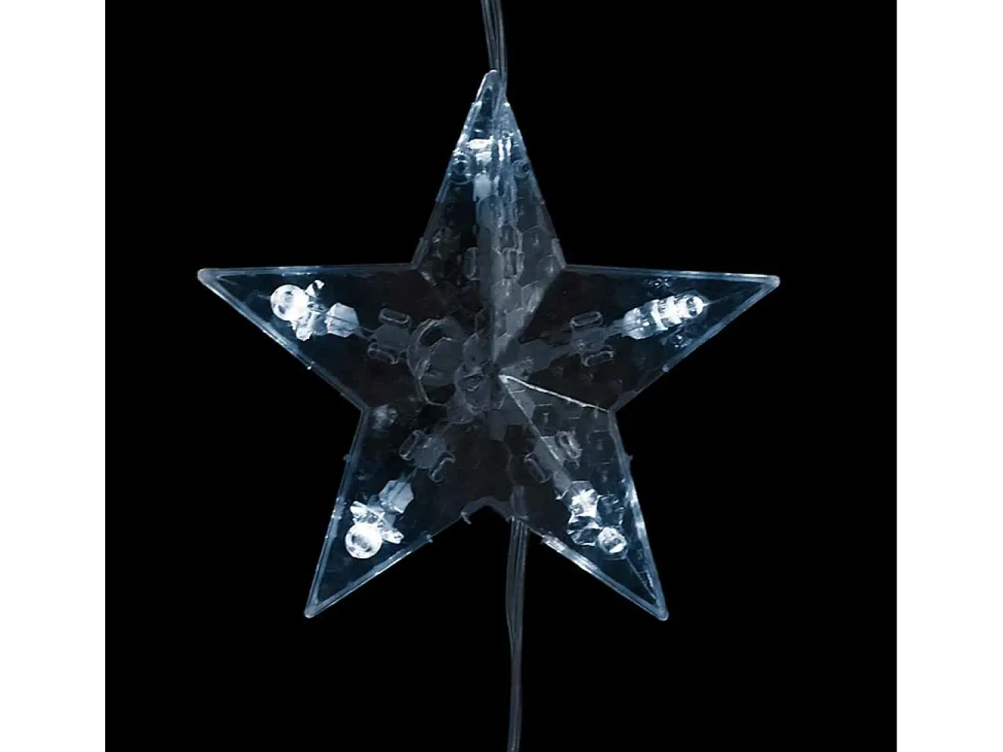 Cortina de luces estrellas 200 LEDs blanco frío 8 funciones