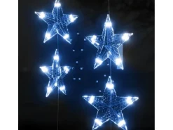 Cortina de luces estrellas 500 LEDs azul 8 funciones
