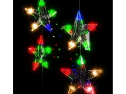 Cortina de luces estrellas 200 LEDs de colores 8 funciones