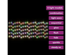 Cortina de luces estrellas 500 LEDs de colores 8 funciones