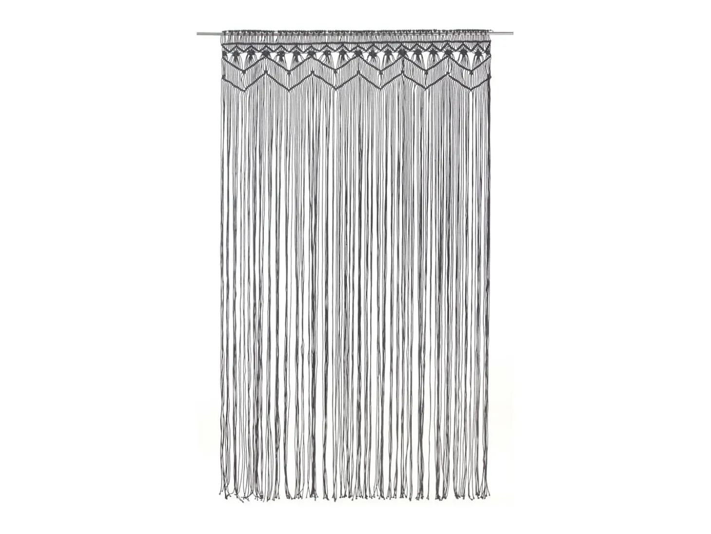 Cortina de macramé algodón gris antracita 140x240 cm ES960401