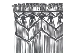 Cortina de macramé algodón gris antracita 140x240 cm ES960401