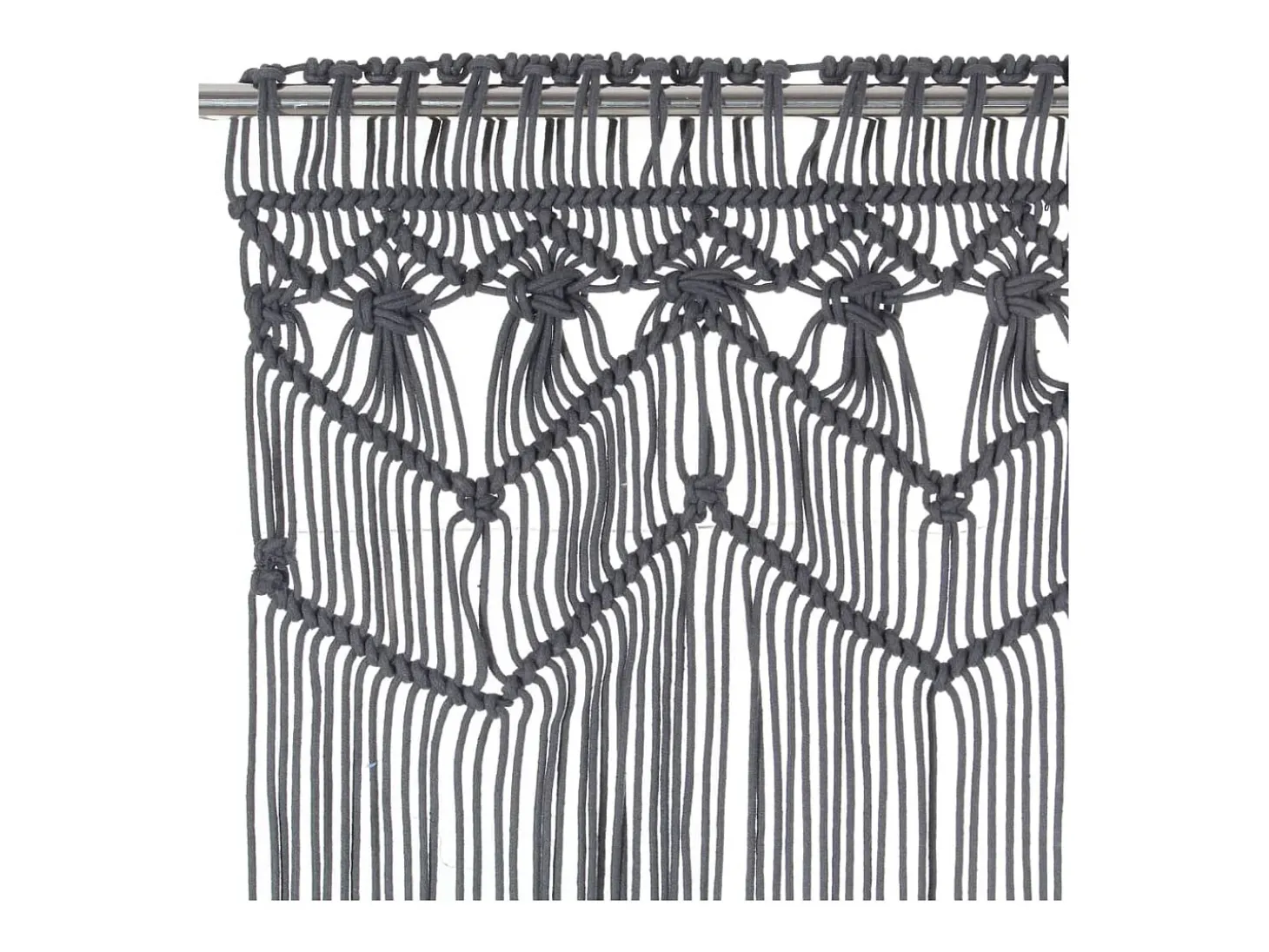 Cortina de macramé algodón gris antracita 140x240 cm ES960401