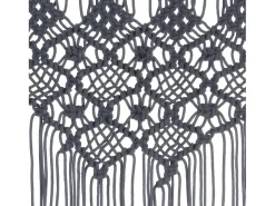 Cortina de macramé algodón gris antracita 140x240 cm ES508146
