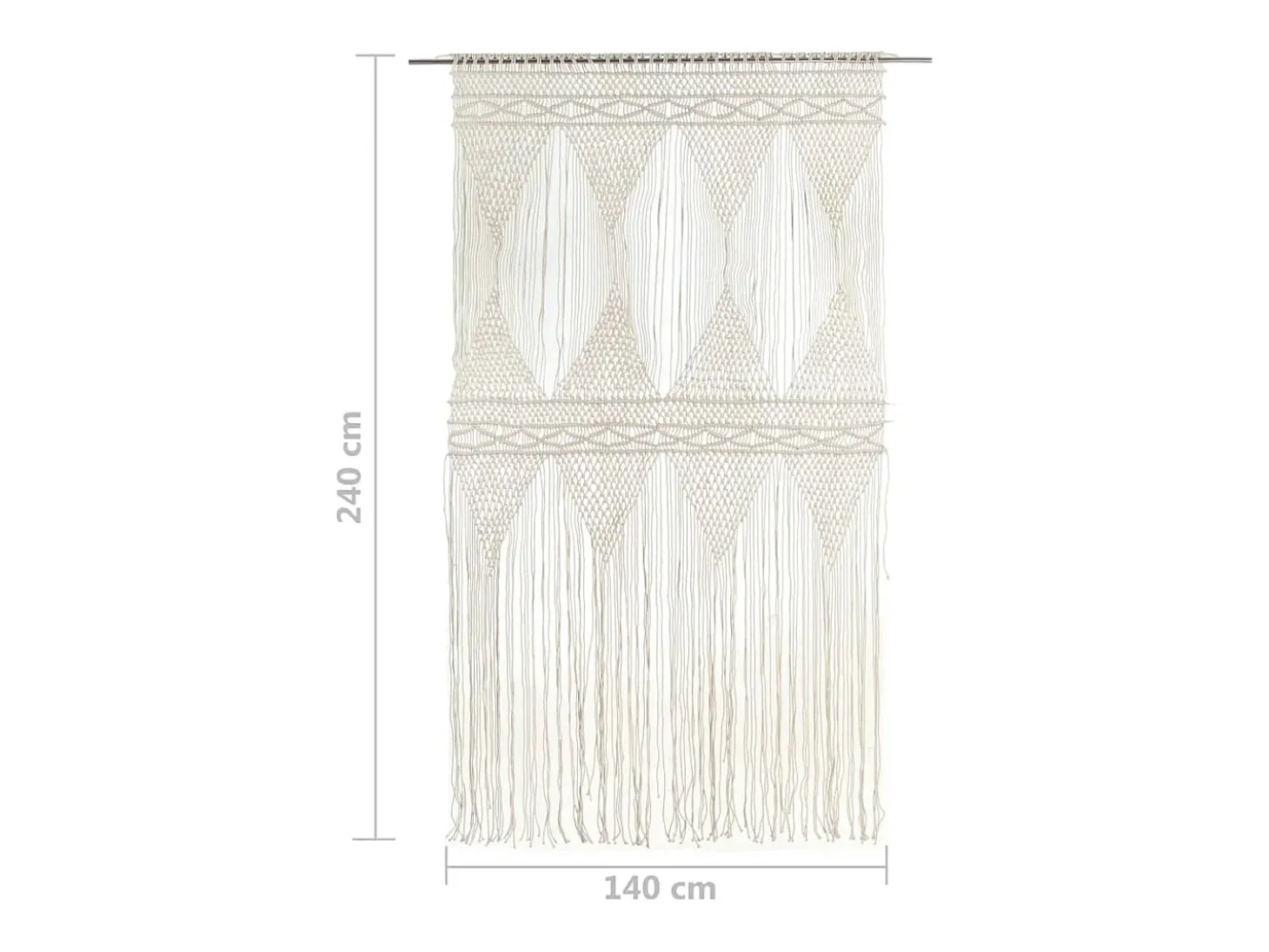 Cortina de macramé algodón 140x240 cm ES614485