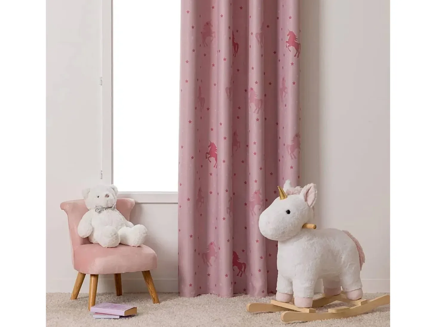Cortina de unicornio fosforescente 140 x 250 cm