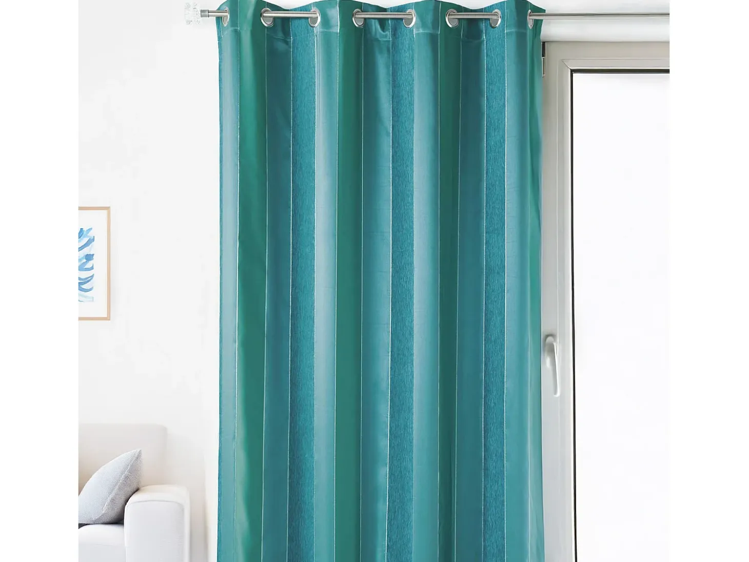 Cortina en Jacquard con Rayas "Chenilla" Verticales 135 x 260 cm