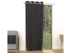 Cortina lisa con ojales antiarrugas 135X250 ALIX negro
