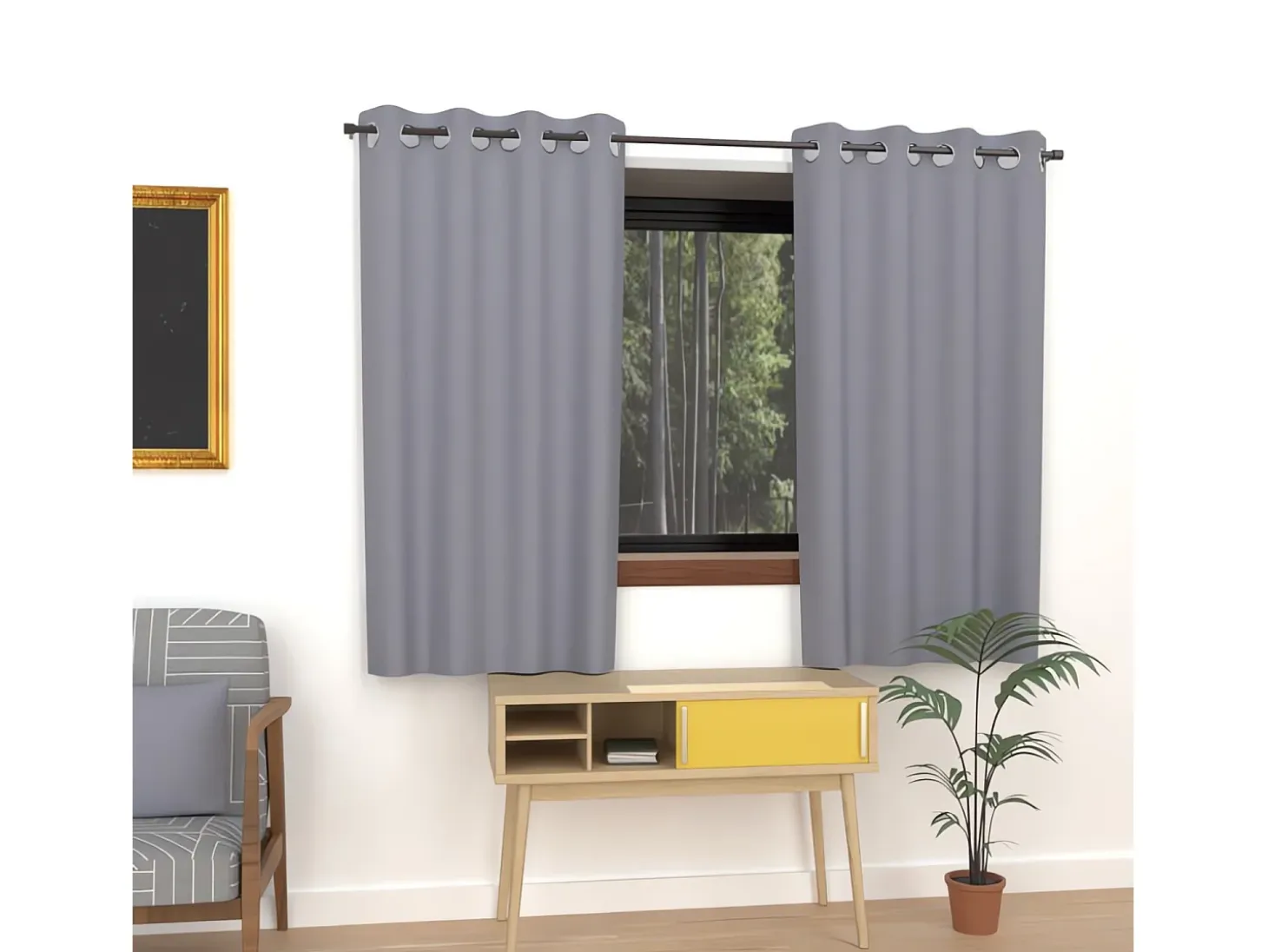 Cortina lisa con ojales antiarrugas 135x180 cm ALIX gris