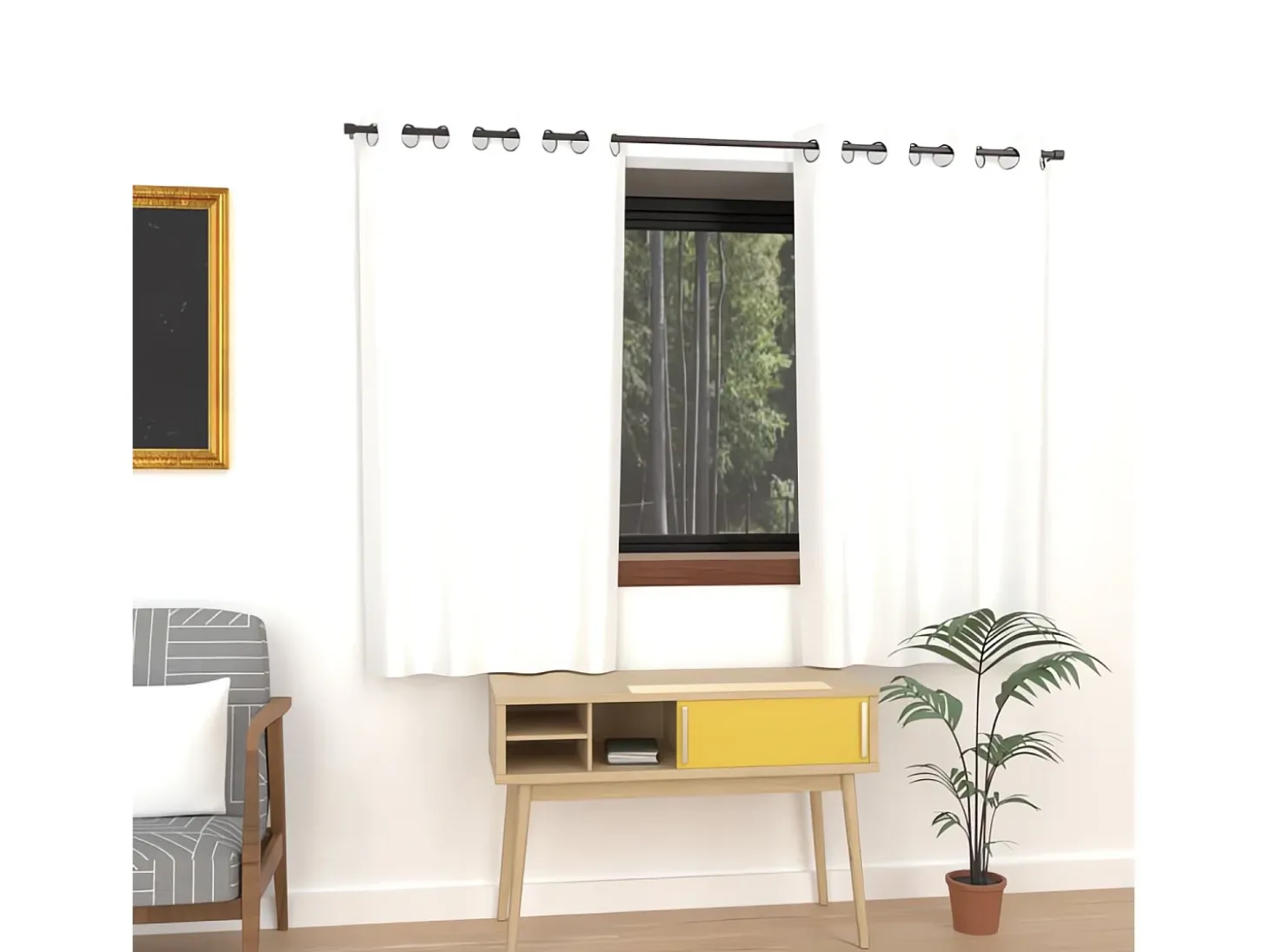Cortina lisa con ojales antiarrugas 135x180 cm ALIX blanco
