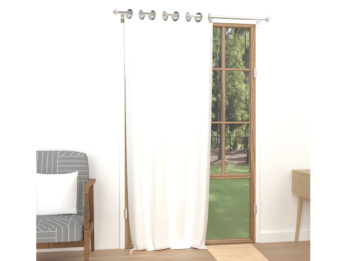 Cortina lisa con ojales antiarrugas 135x250 cm ALIX blanco