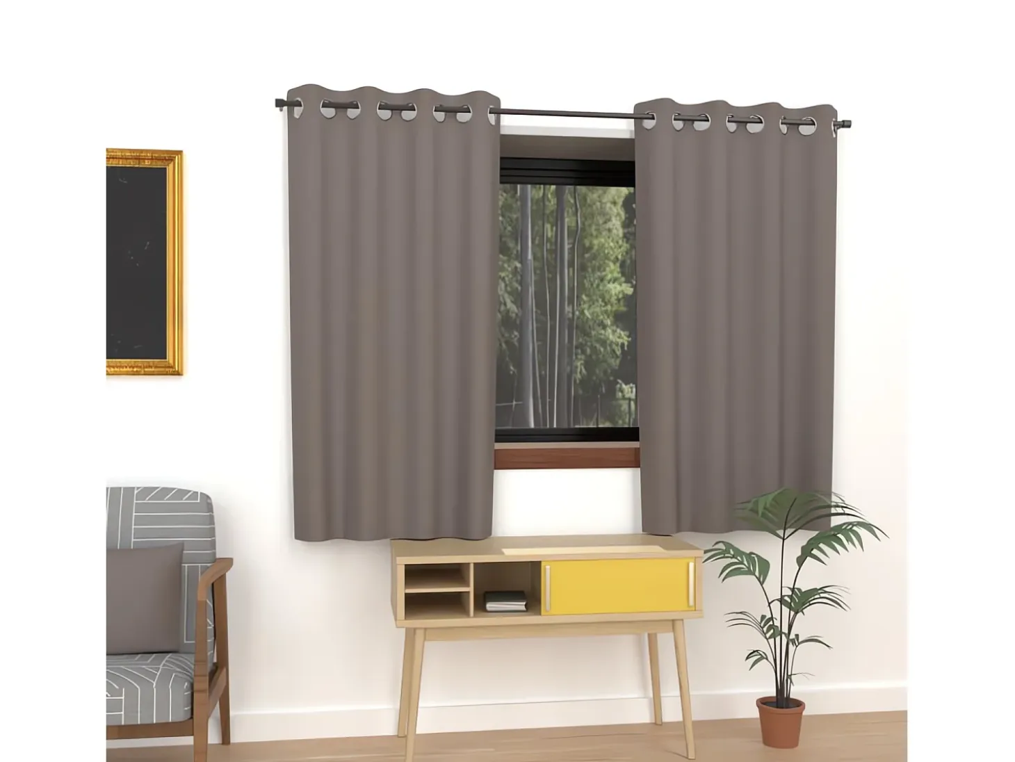 Cortina lisa con ojales antiarrugas 135x180 cm ALIX mocha