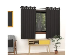 Cortina lisa con ojales antiarrugas 135x180 cm ALIX negro