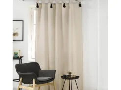 Cortina natural con pompones 140 x 240 cm
